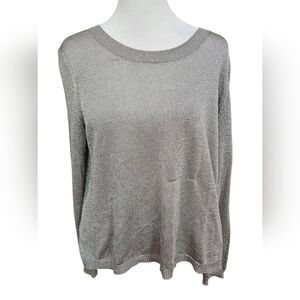 AIKO Metallic Silver Lightweight Sweater Top. Size Small